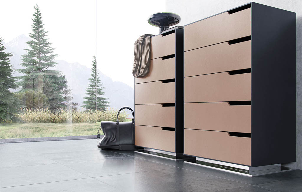 Park Tall Dresser Asphalt/Frappe Matte