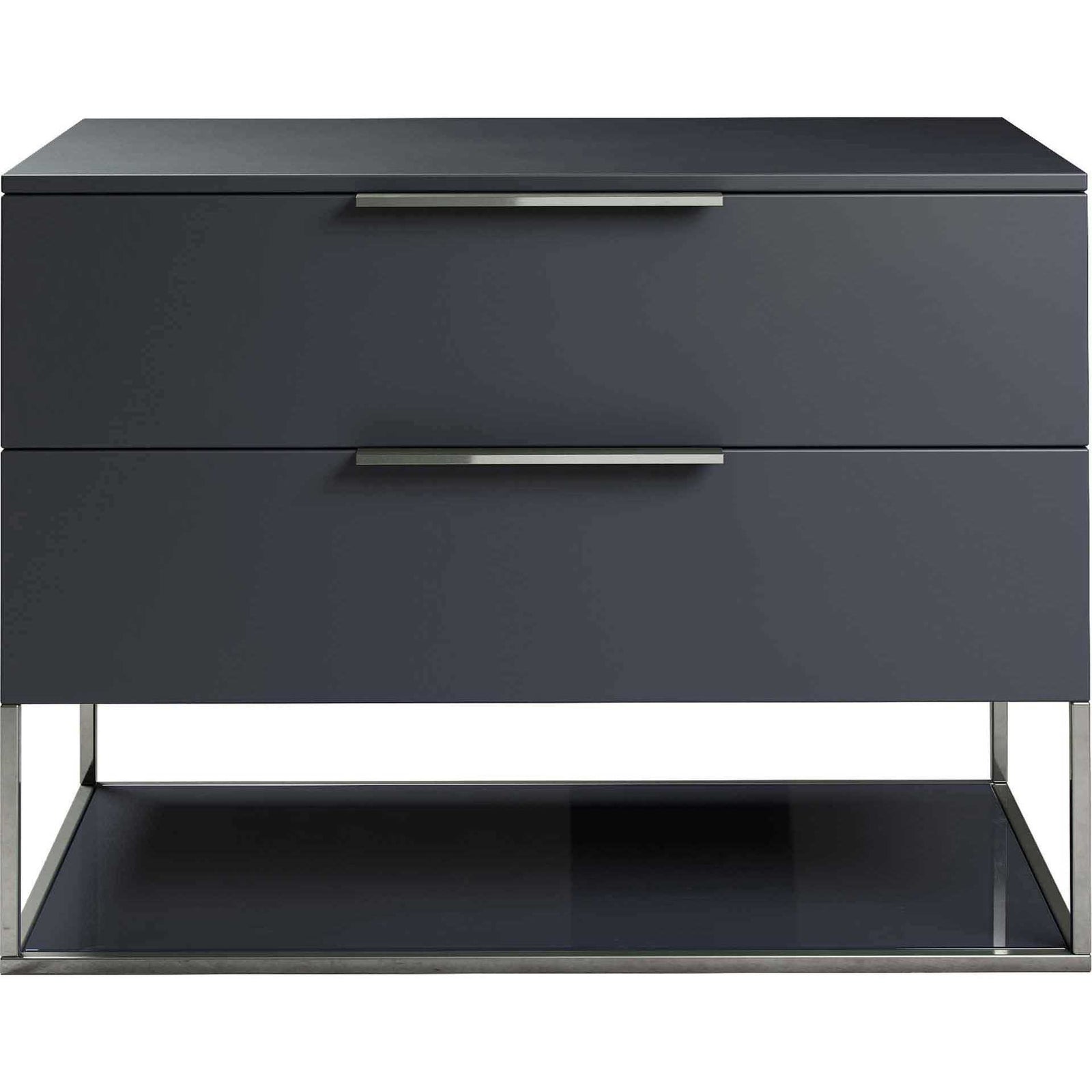 Bowery Nightstand Asphalt Matte/Asphalt Glass