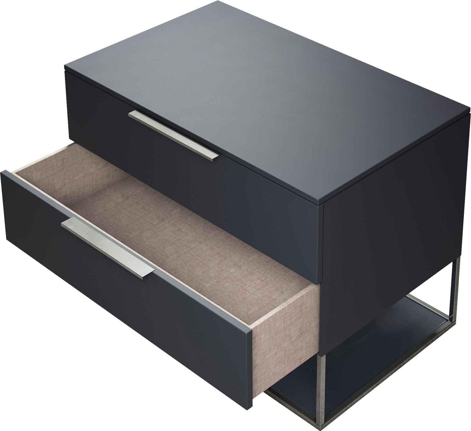 Bowery Nightstand Asphalt Matte/Asphalt Glass