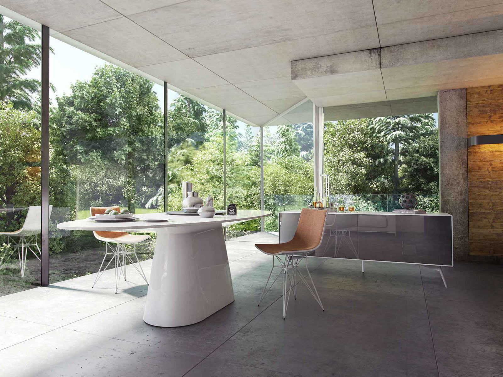 Sullivan Dining Table White Lacquer