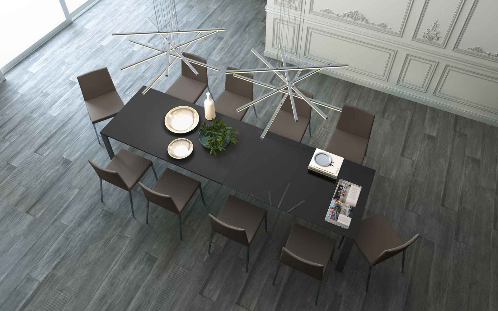 Napoli Dining Table Anthracite Glass/Anthracite
