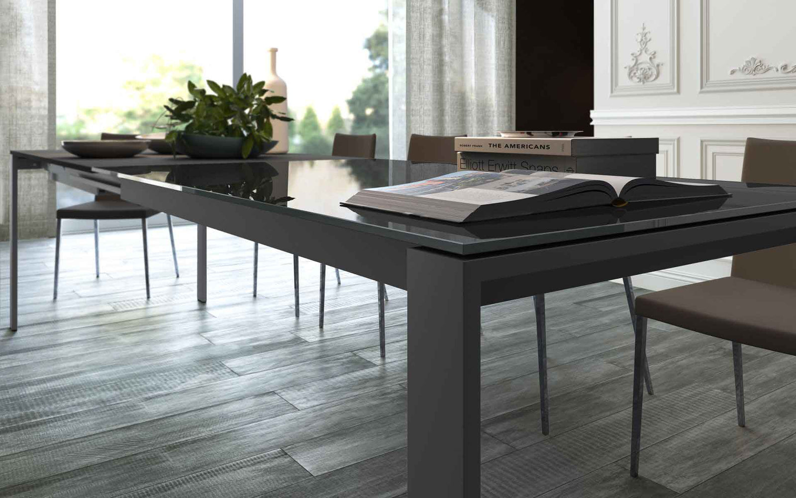 Napoli Dining Table Anthracite Glass/Anthracite