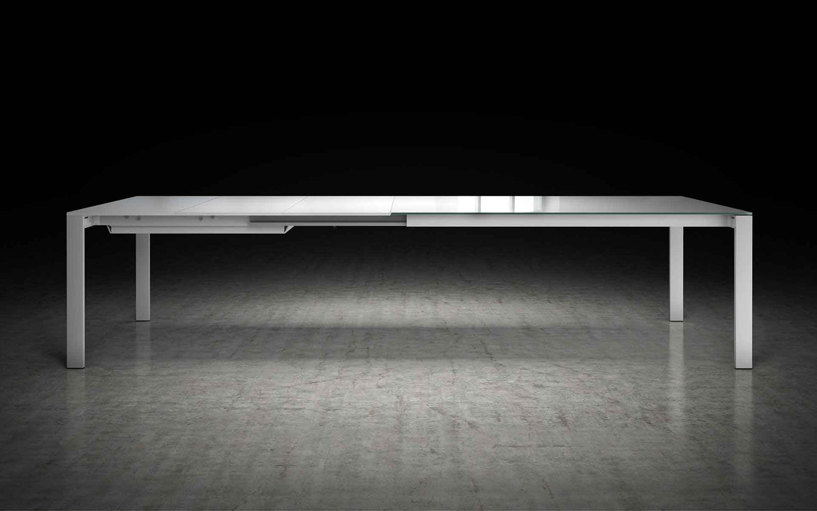 Napoli Dining Table White Glass/White