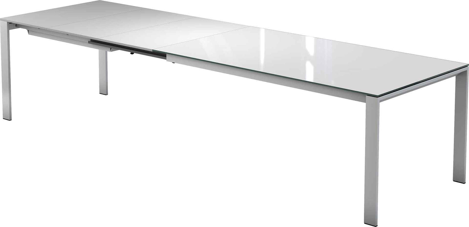 Napoli Dining Table White Glass/White