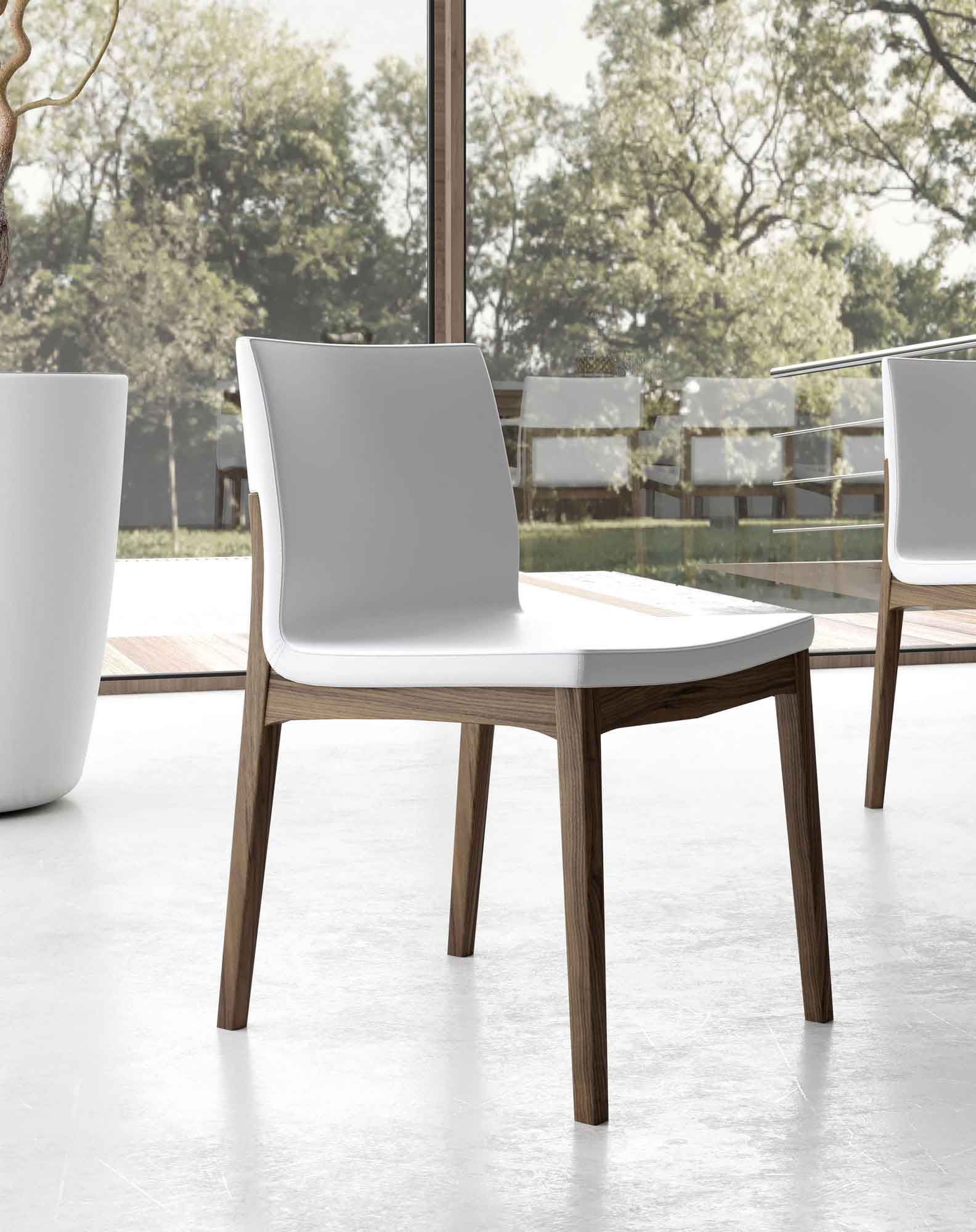 Enna Dining Chair White/Canaletto Walnut (Set of 2)
