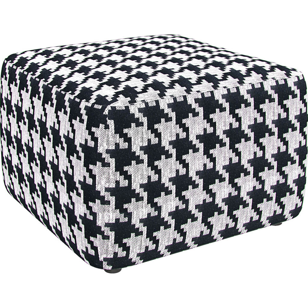 Hester Ottoman Black White Houndstooth