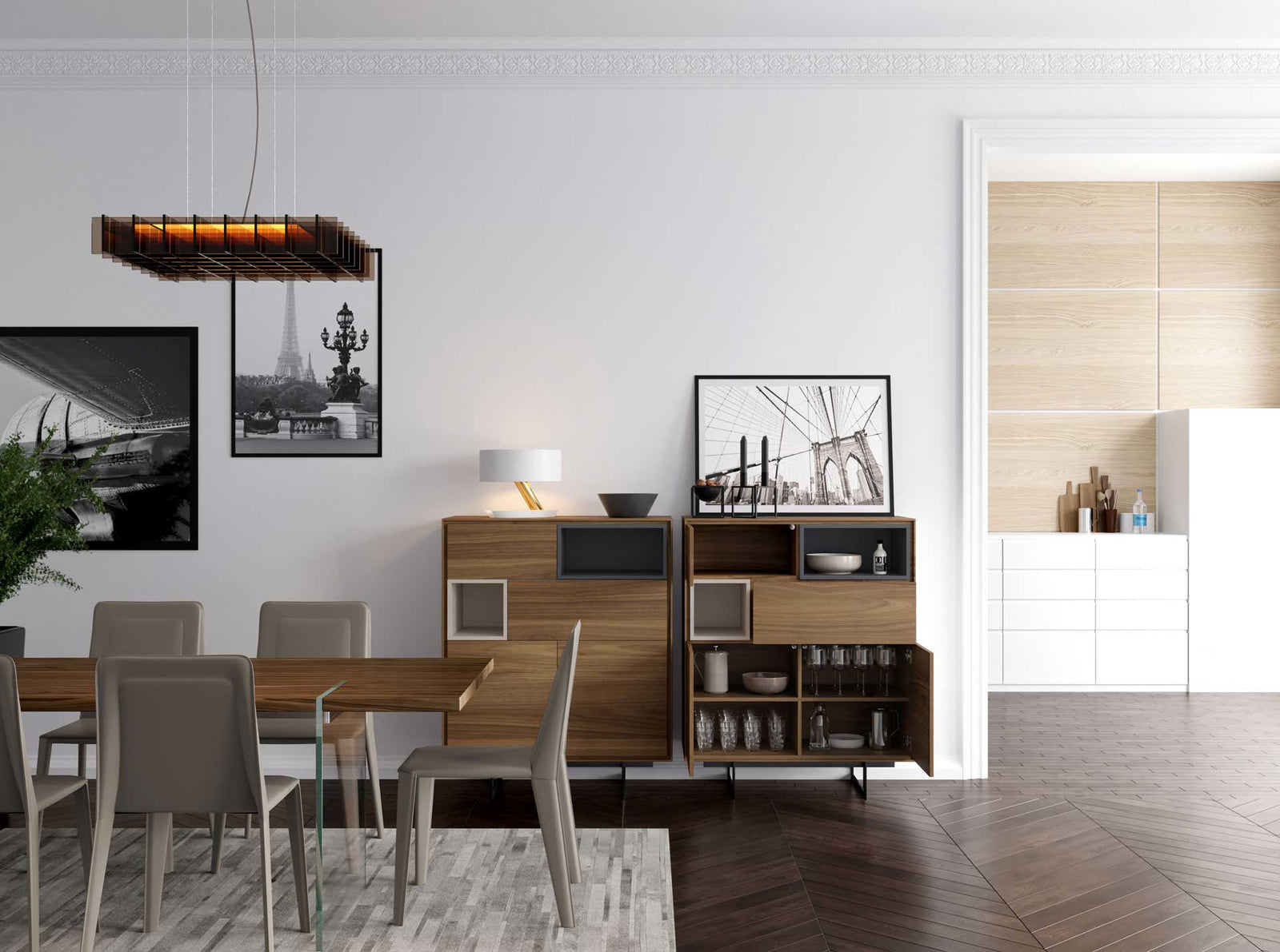 Baxter Highboard Walnut