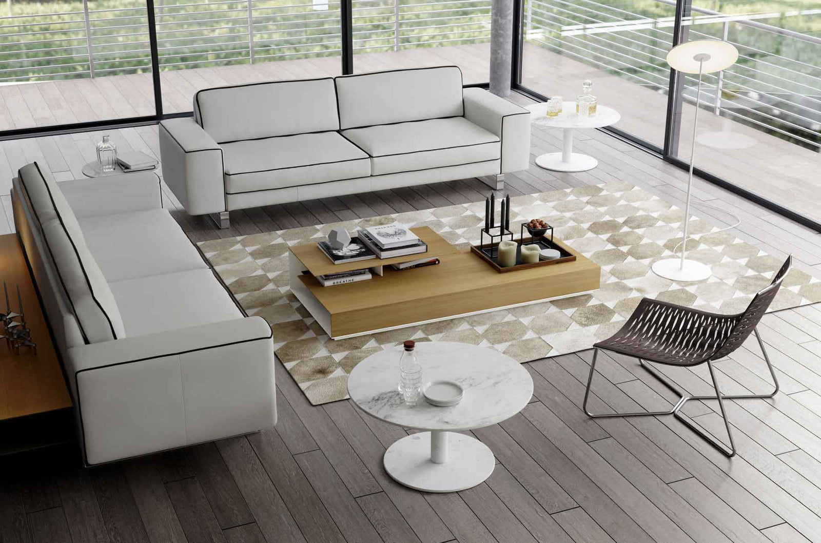 Waverly Sofa Soft Snow/Fendi