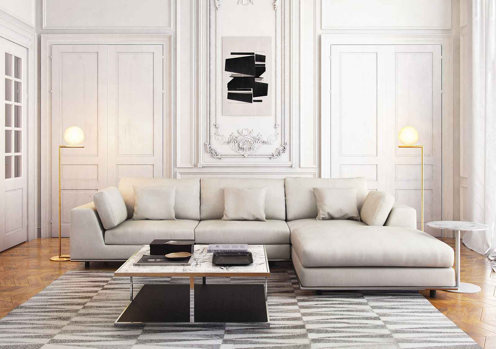 Perry Sectional Sofa Moonbeam