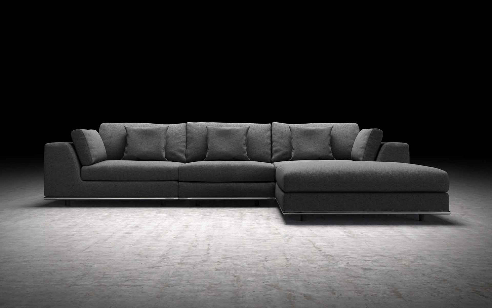 Perry Sectional Sofa Shadow Gray