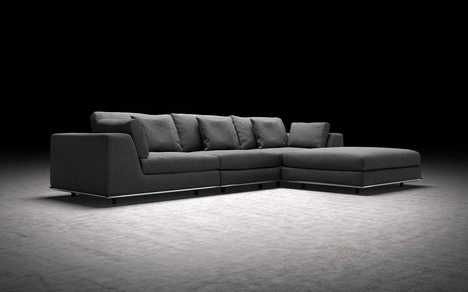 Perry Sectional Sofa Shadow Gray