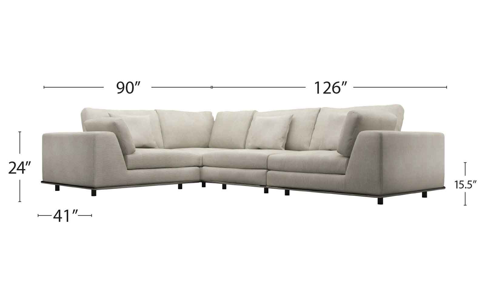 Perry Compact L-Corner Sofa Moonbeam