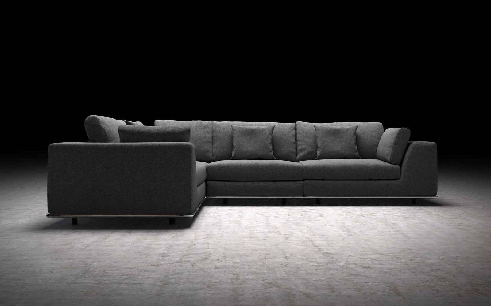 Perry Compact L-Corner Sofa Sofa Shadow Gray