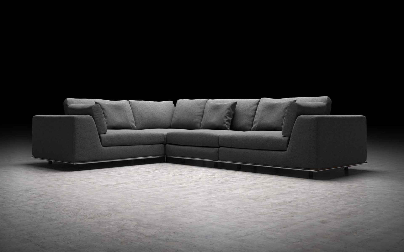 Perry Compact L-Corner Sofa Sofa Shadow Gray