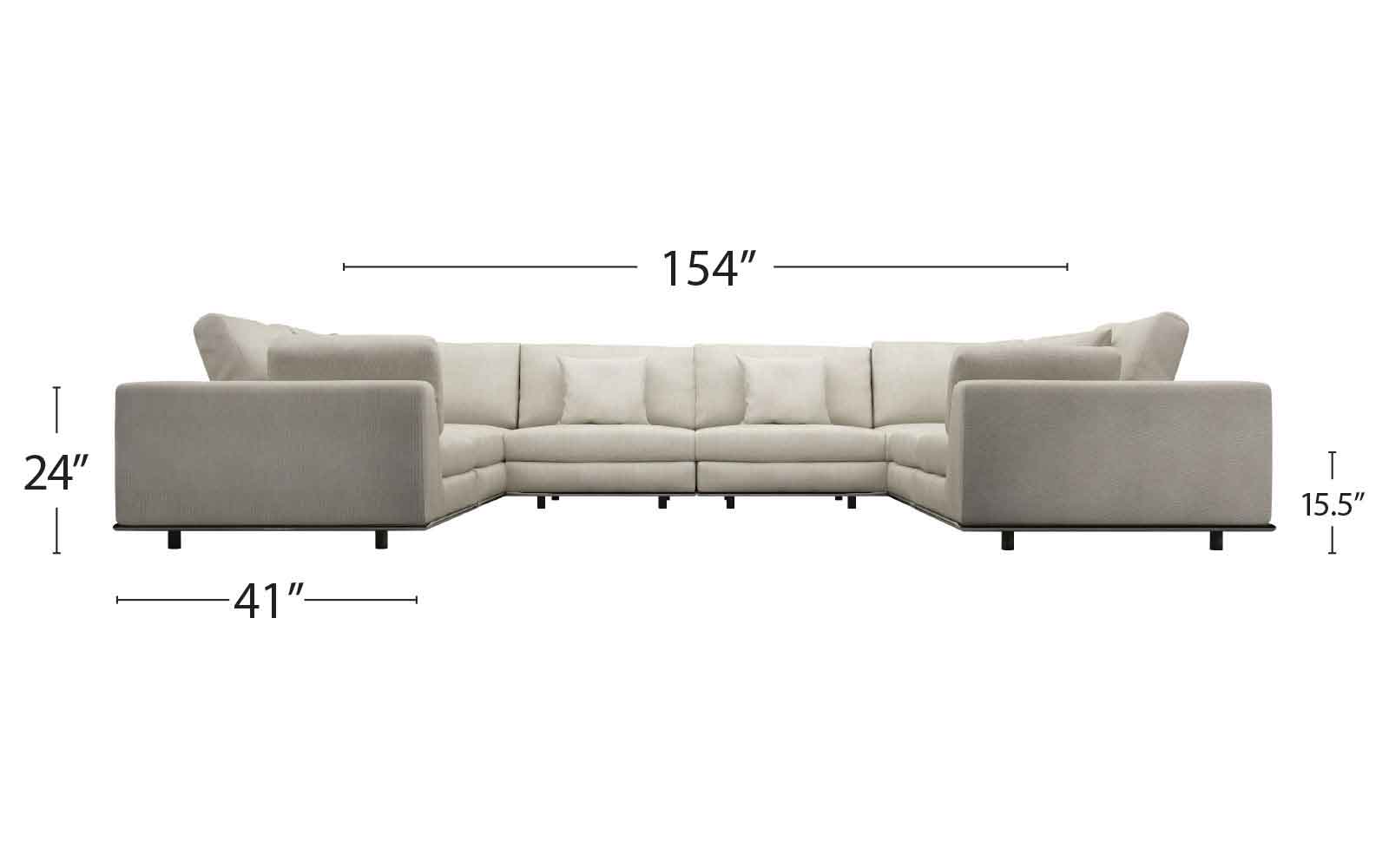 Perry U-Sectional Sofa Moonbeam