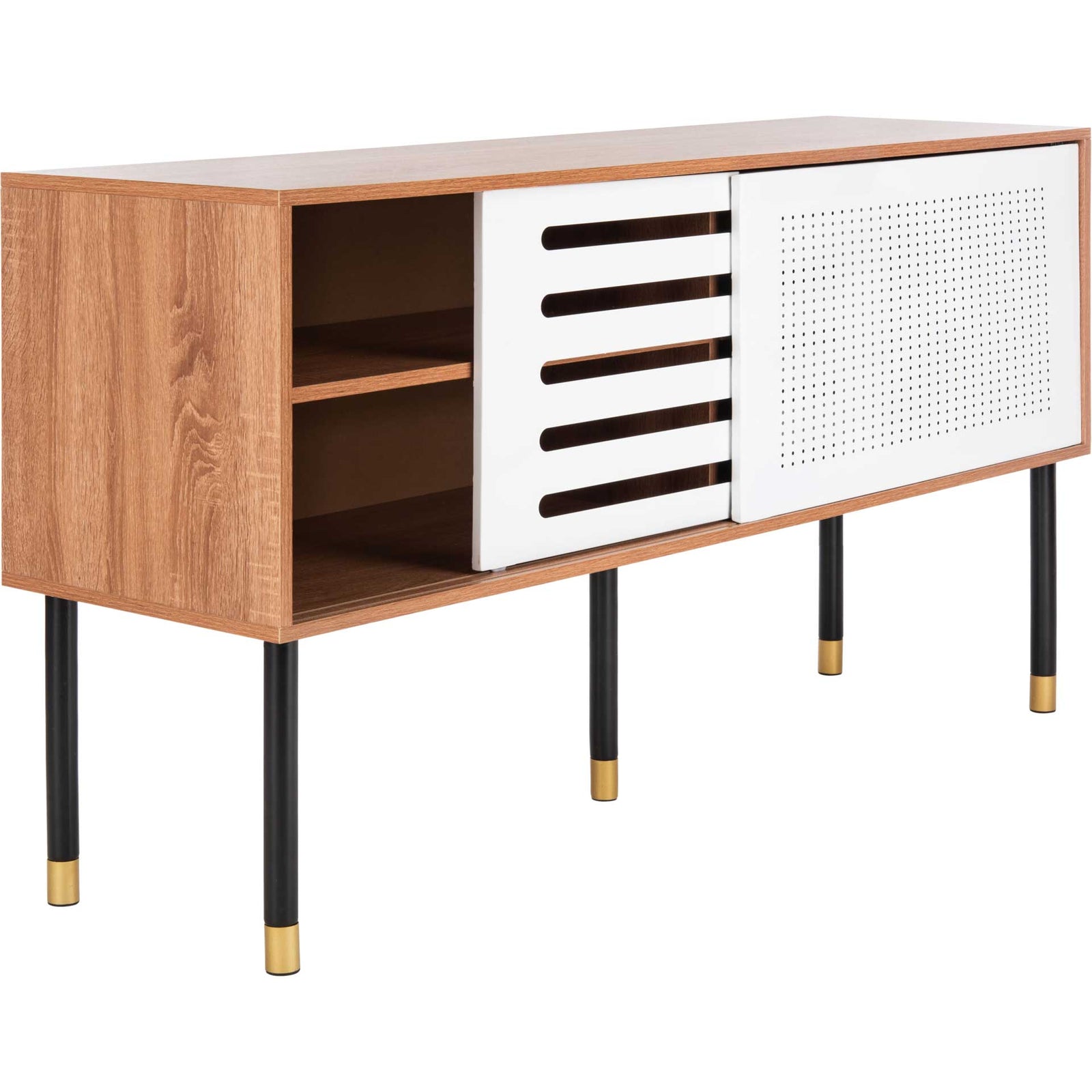 Shanara TV Stand White/Natural/Black/Gold