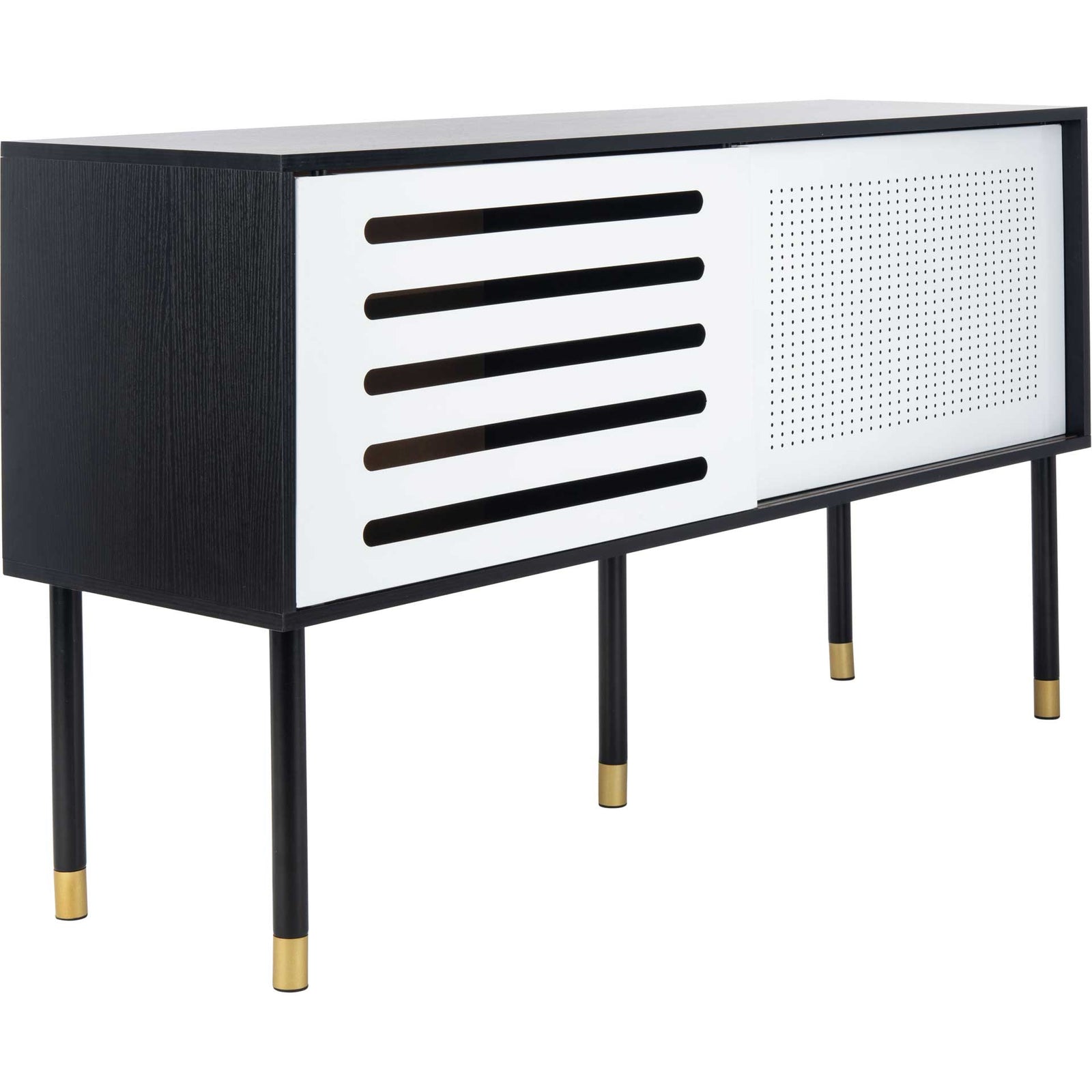 Shanara TV Stand Black/White/Gold