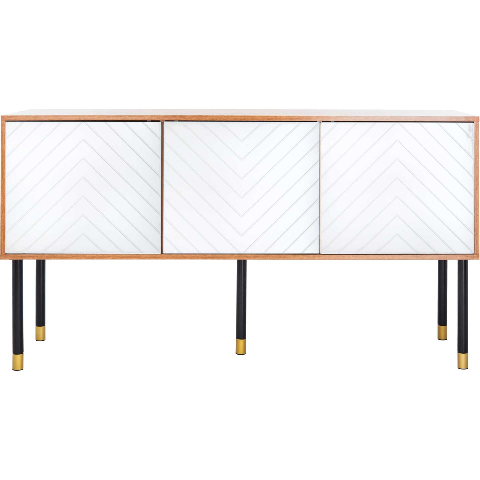 Oaklee TV Stand Natural/White/Black/Gold