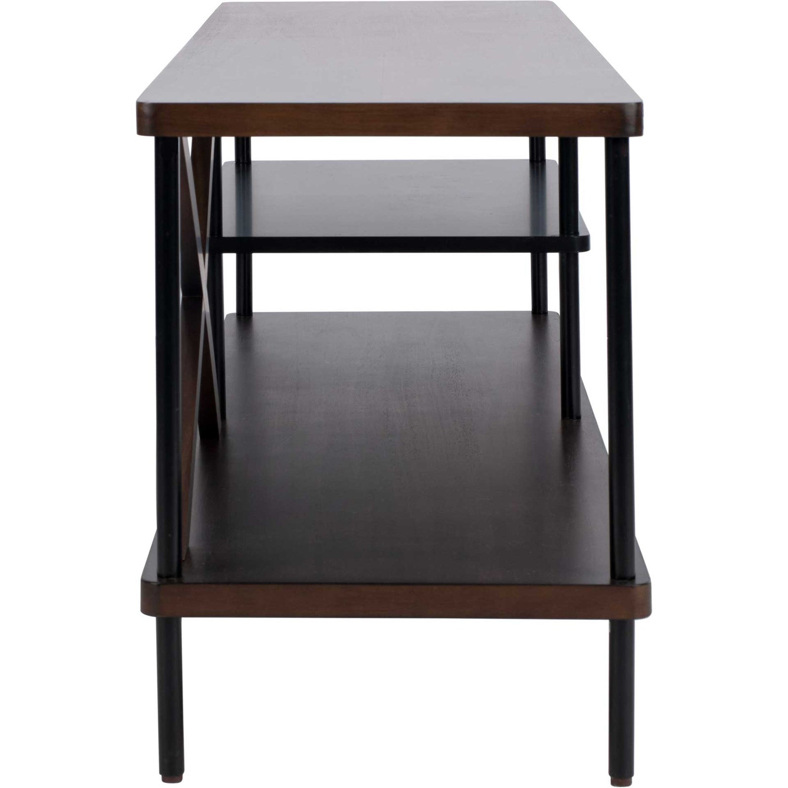 Brian Industrial TV Stand Walnut/Black