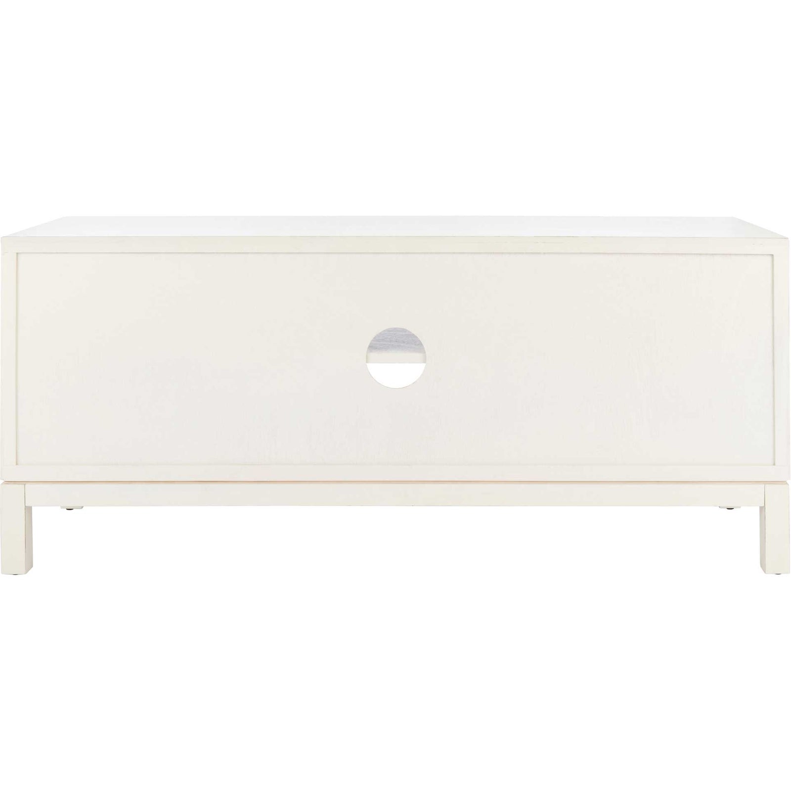 Ajani Media Stand Distressed White/Honey Brown