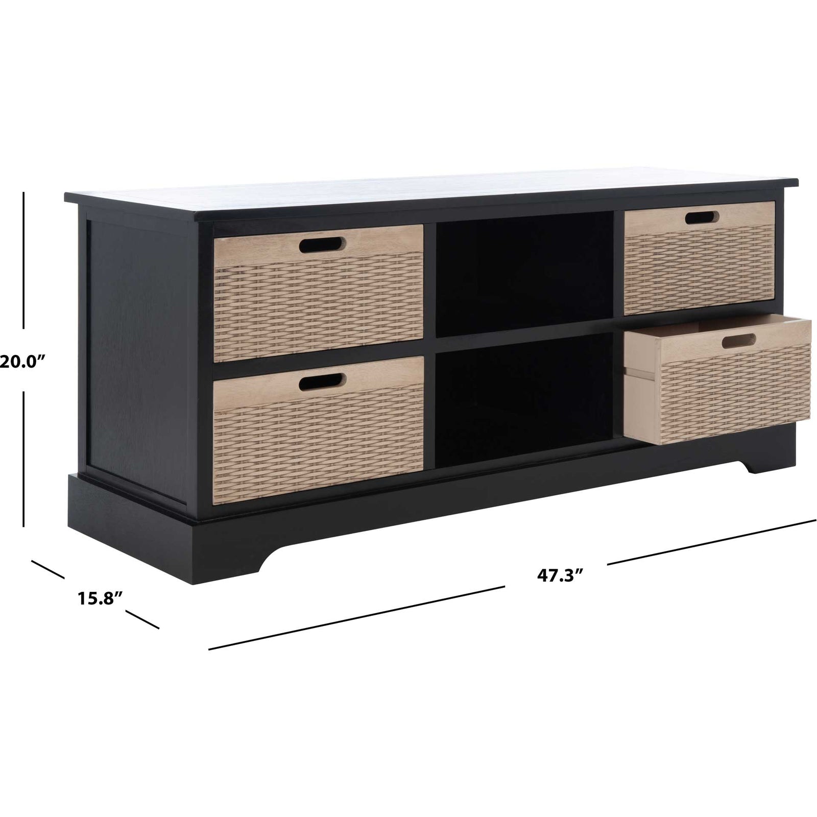 Lali 4 Drawer Media Stand Black