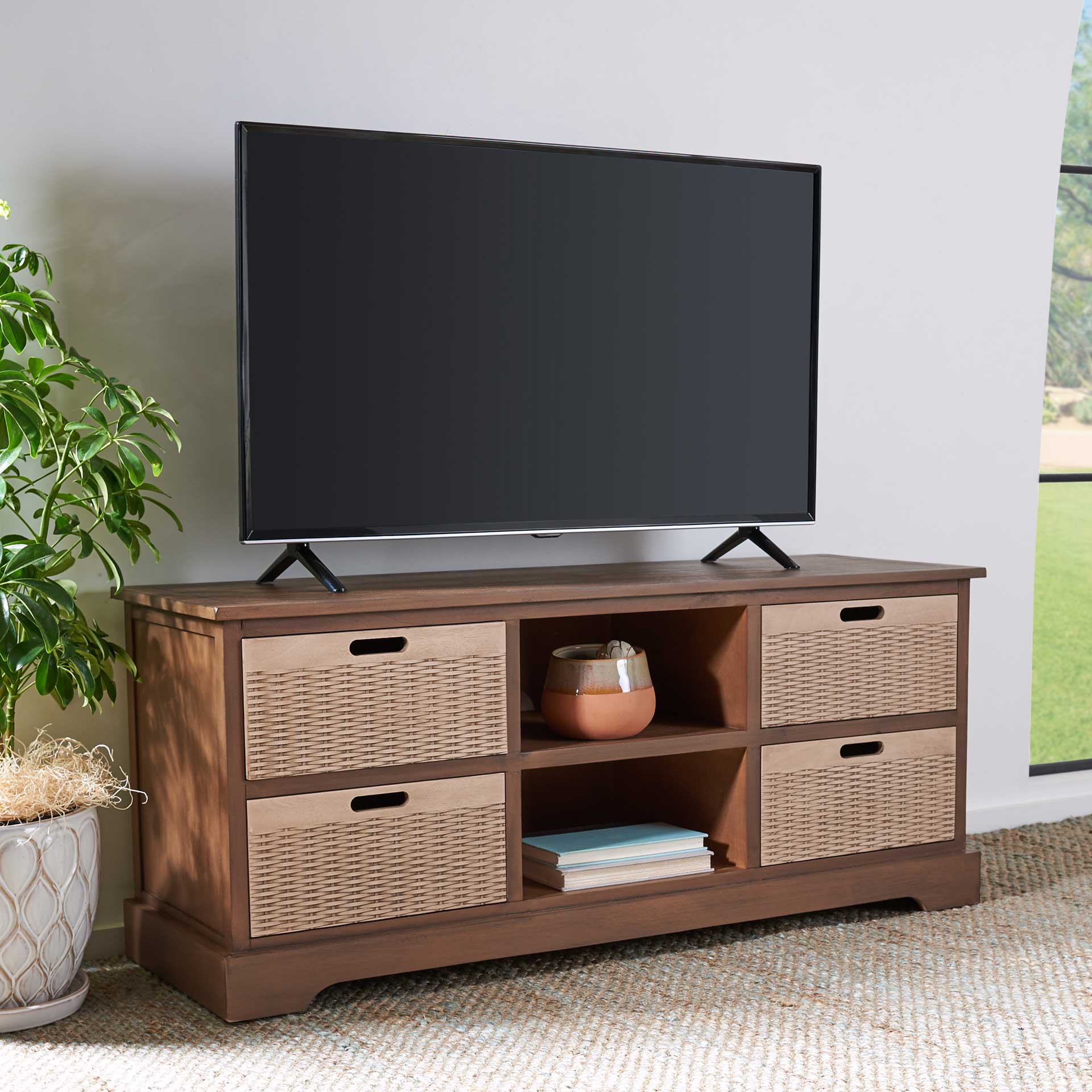 Lali 4 Drawer Media Stand Brown