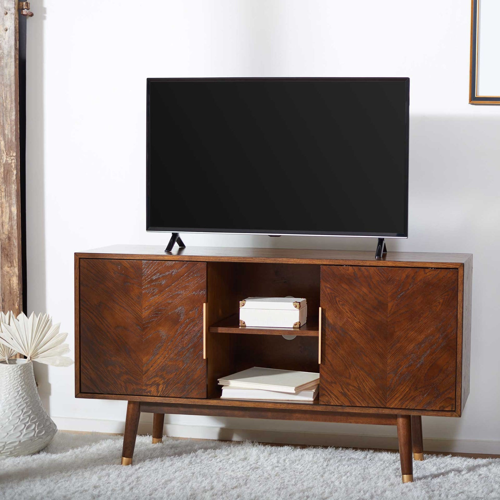 Liam 2 Door Media Stand Walnut