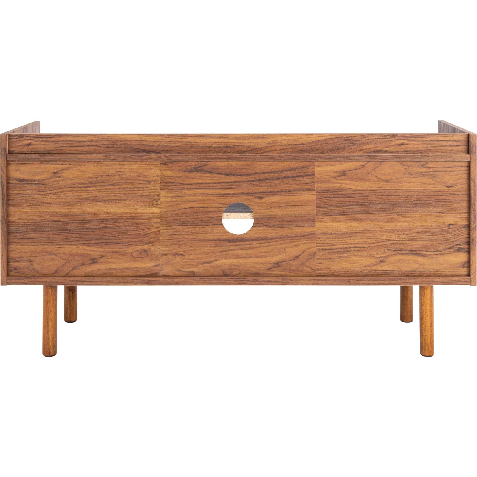 Dilan 2 Shelf 2 Door Media Stand Walnut/White