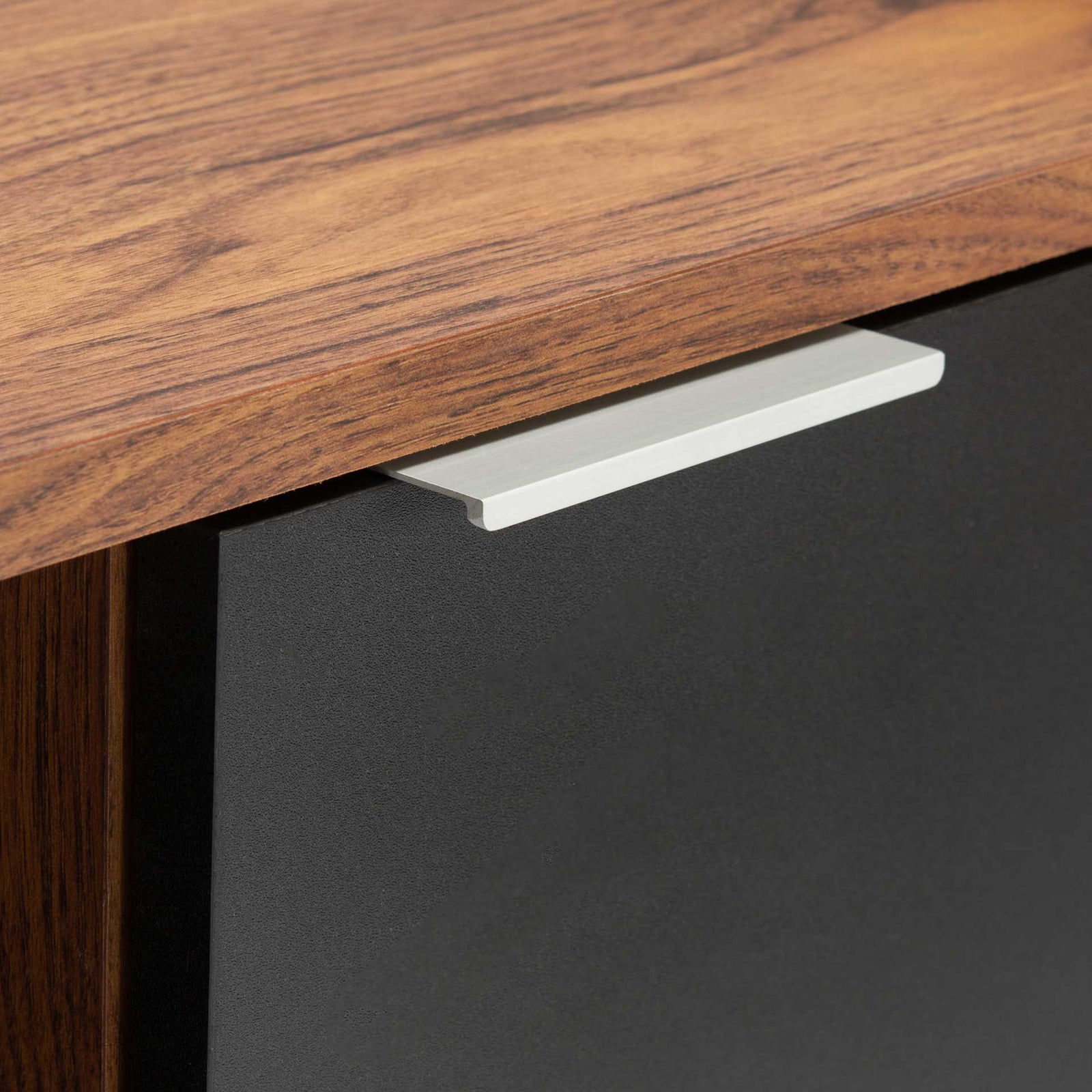 Dilan 2 Shelf 2 Door Media Stand Walnut/Black