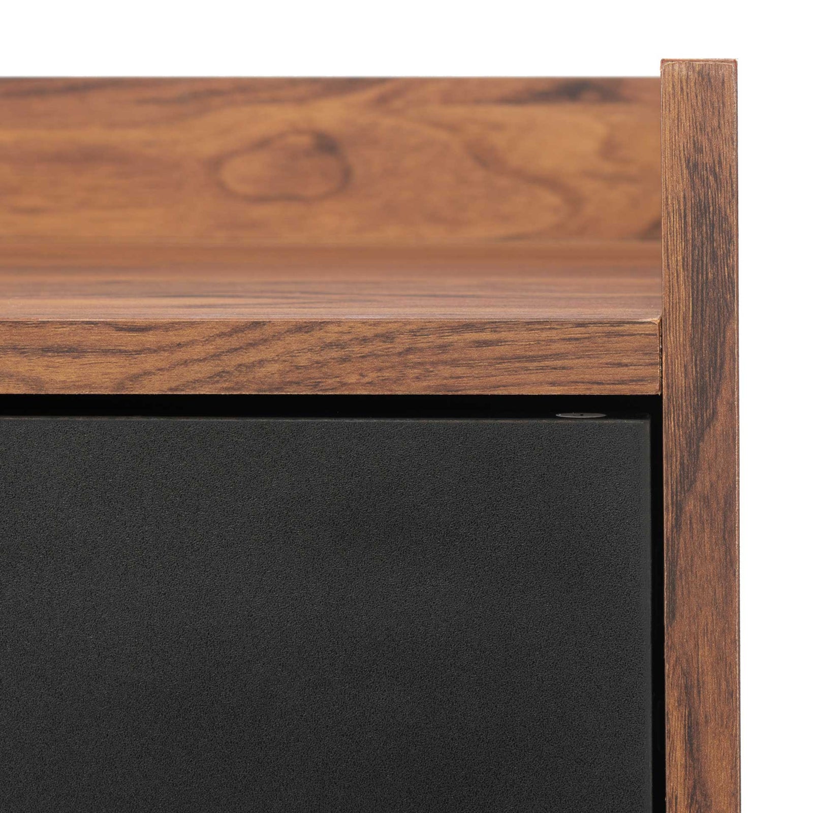 Dilan 2 Shelf 2 Door Media Stand Walnut/Black