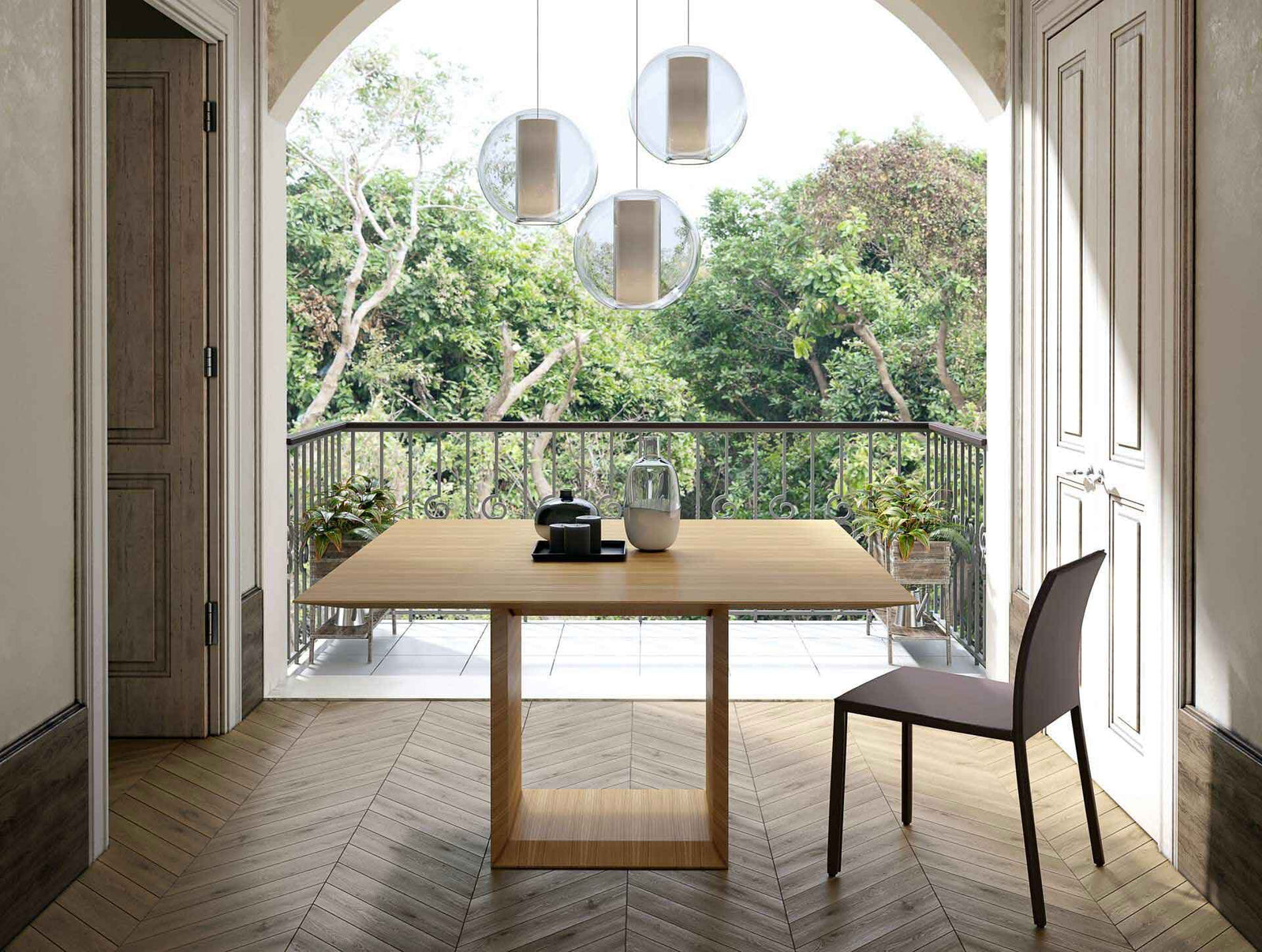Greenwich Square Dining Table Natural Oak