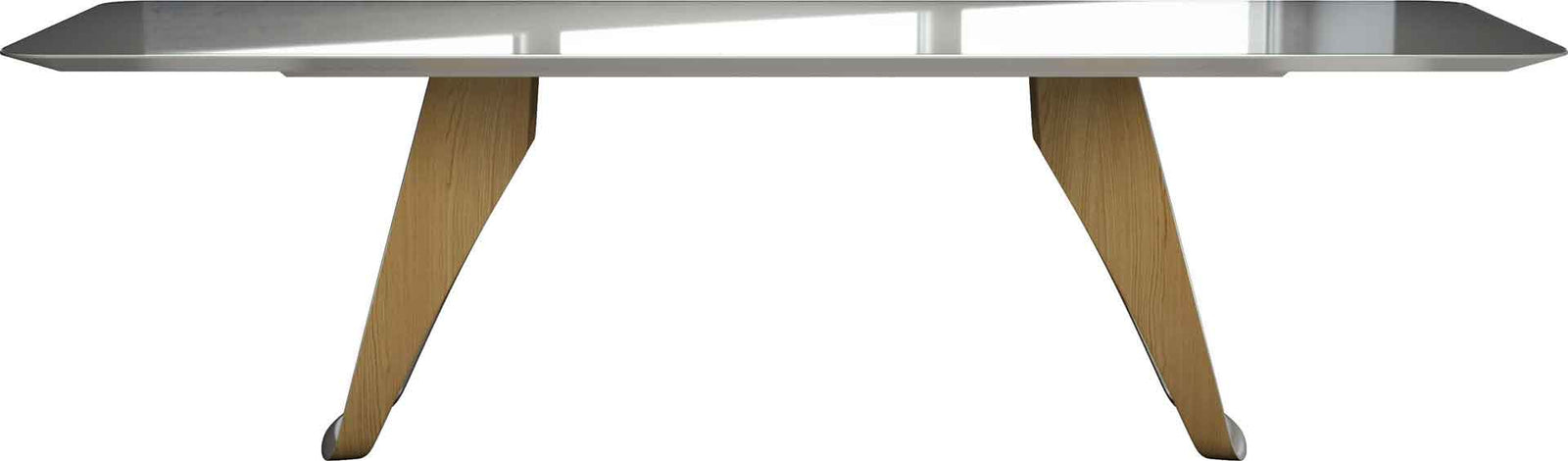 Preston Dining Table Almond Glass/Natural Oak