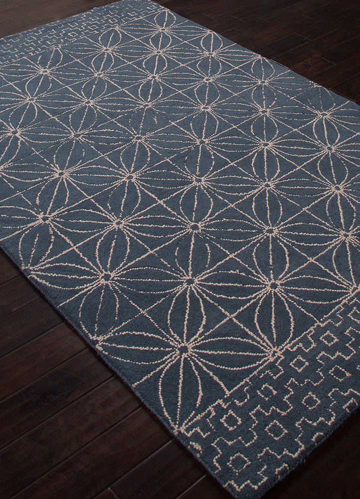 Traditions Sashiko Dark Slate/White Asparagus Area Rug