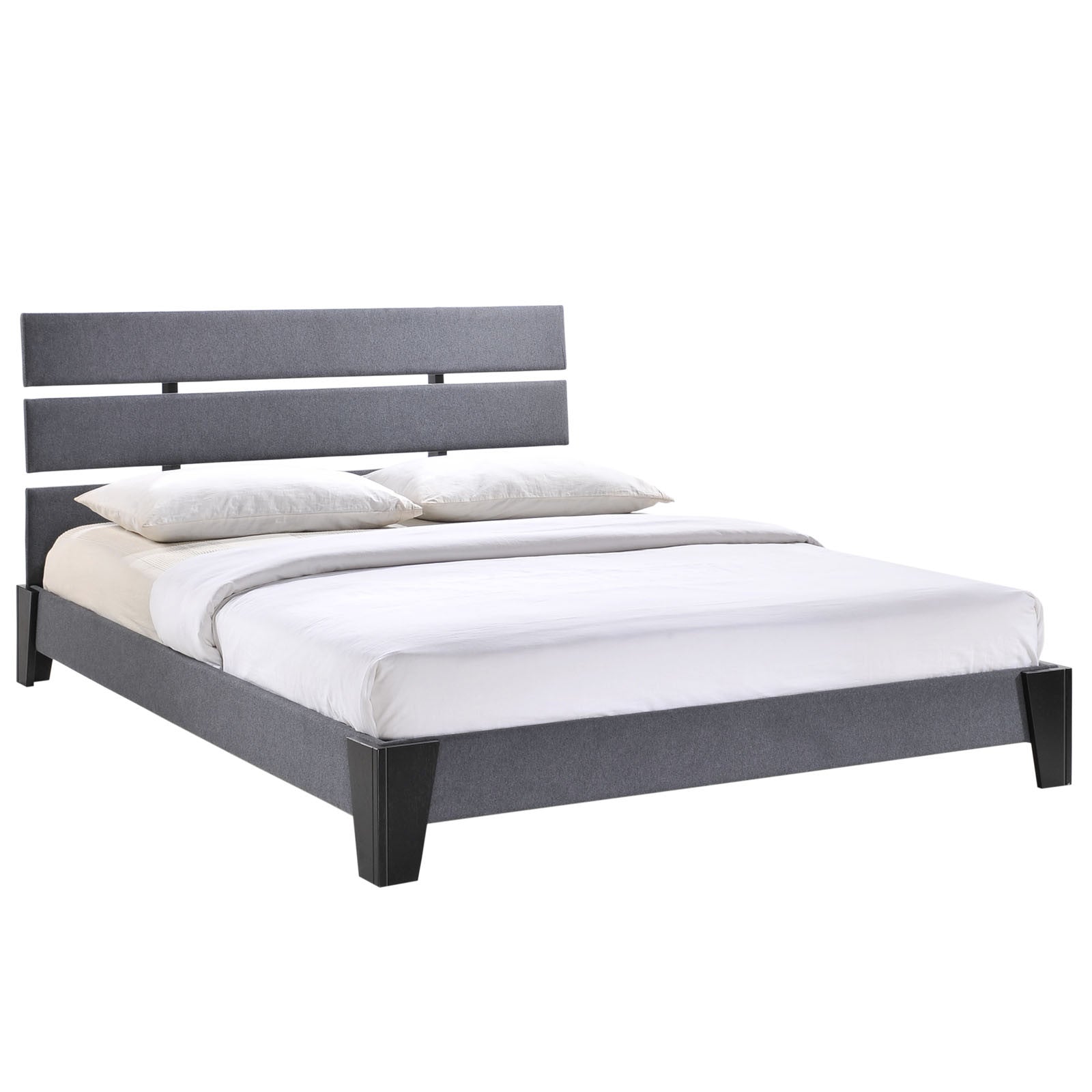 Zoar Queen Fabric Bed Gray