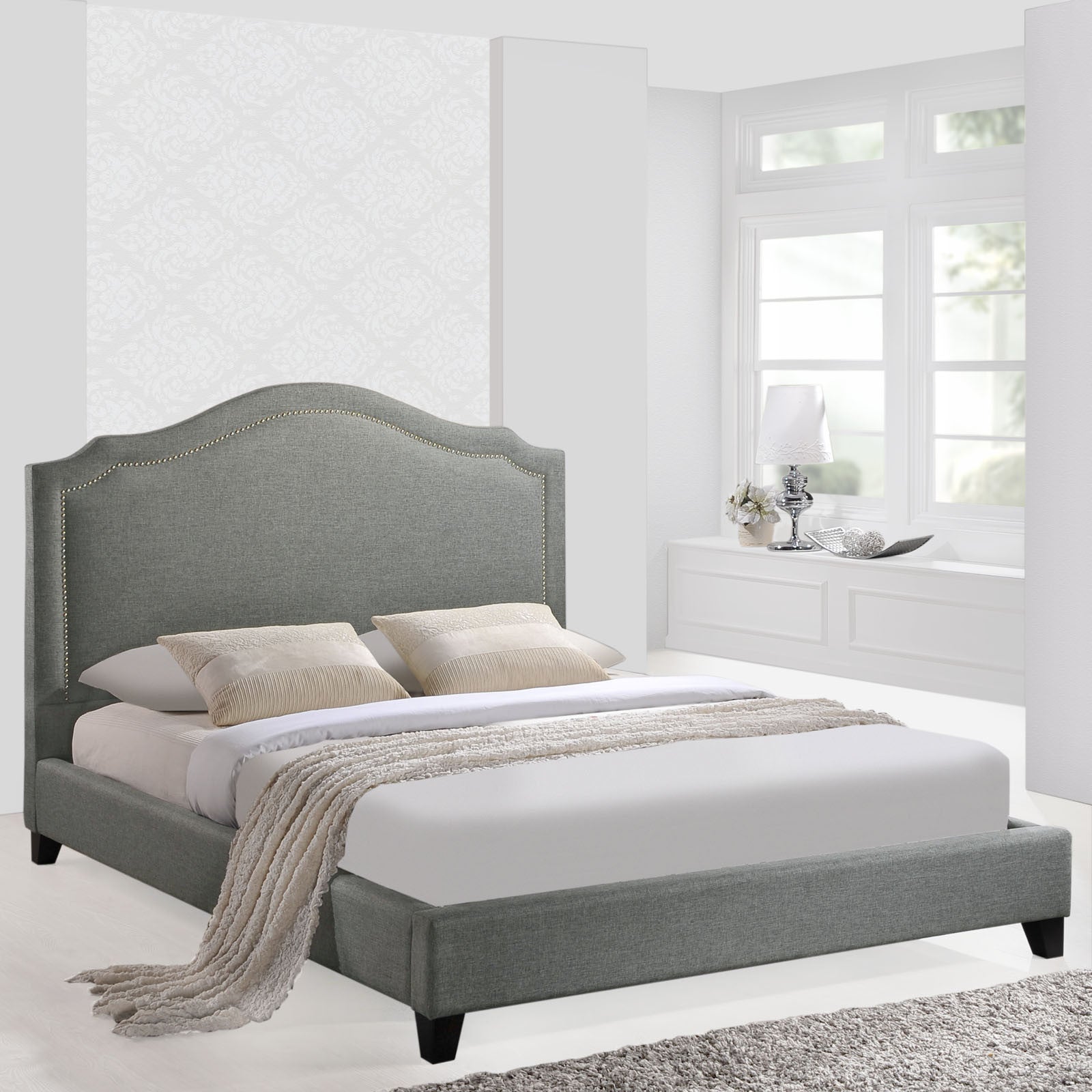 Clive Queen Bed Gray
