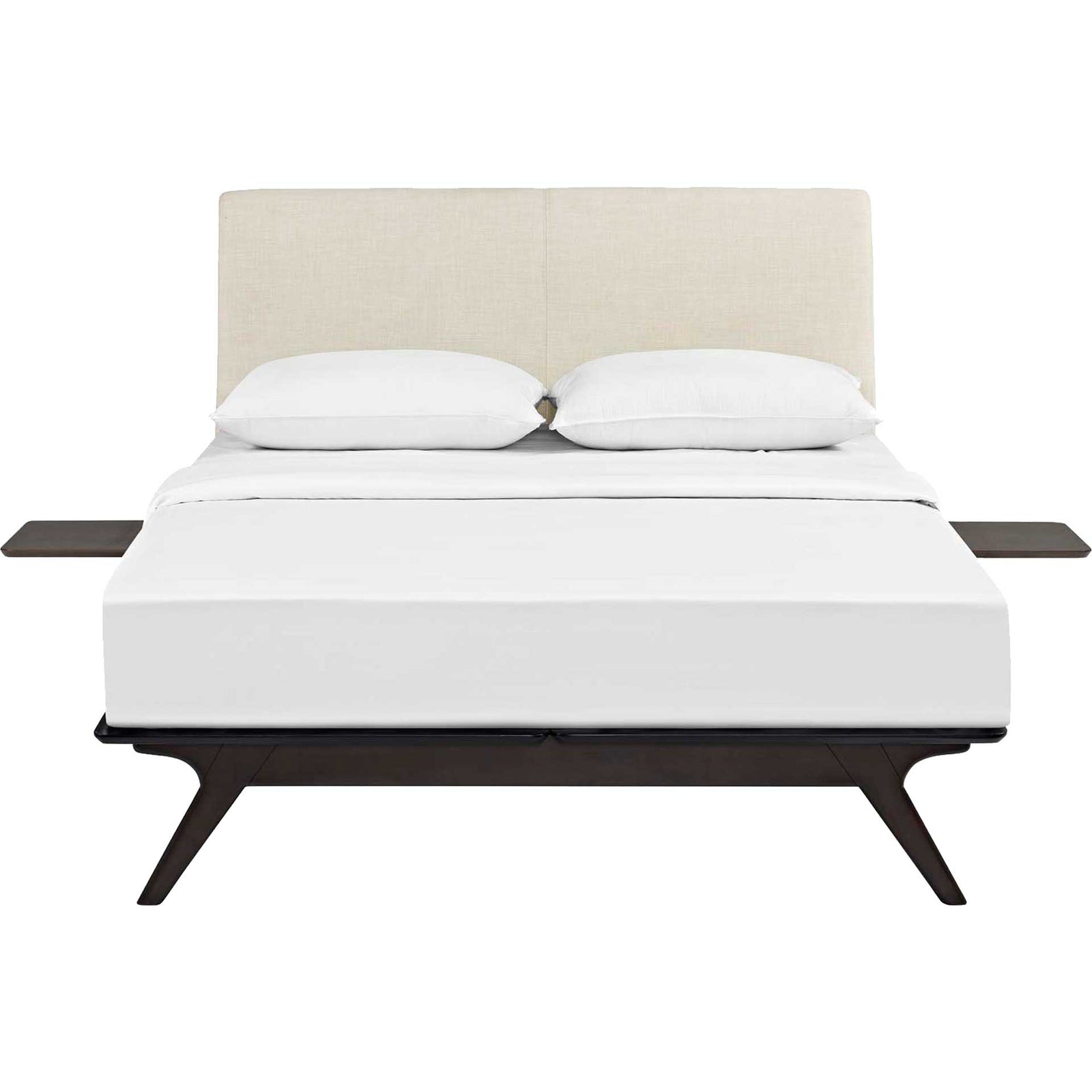 Thames Bed Cappuccino/Beige With Side Tables