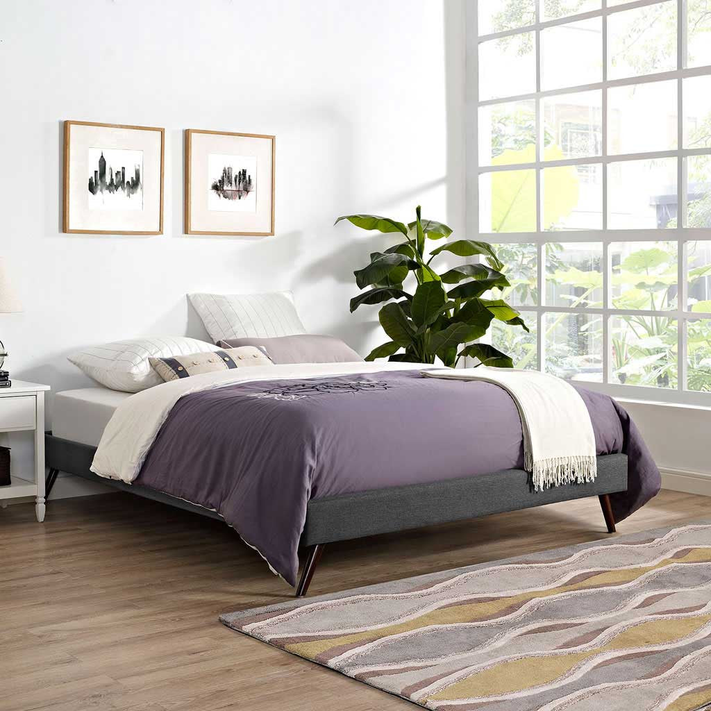 Helena Fabric Bed Gray