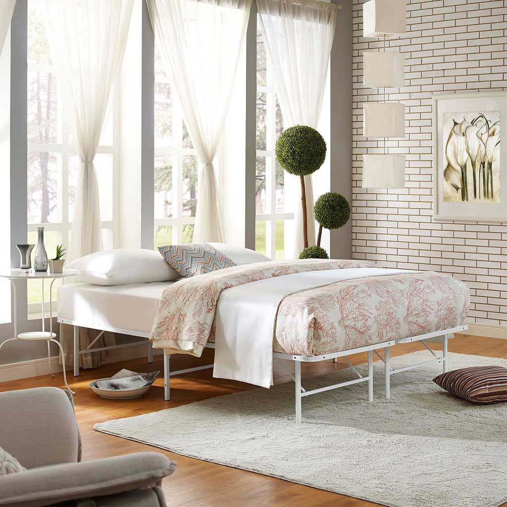 Henry Stainless Steel Bed White