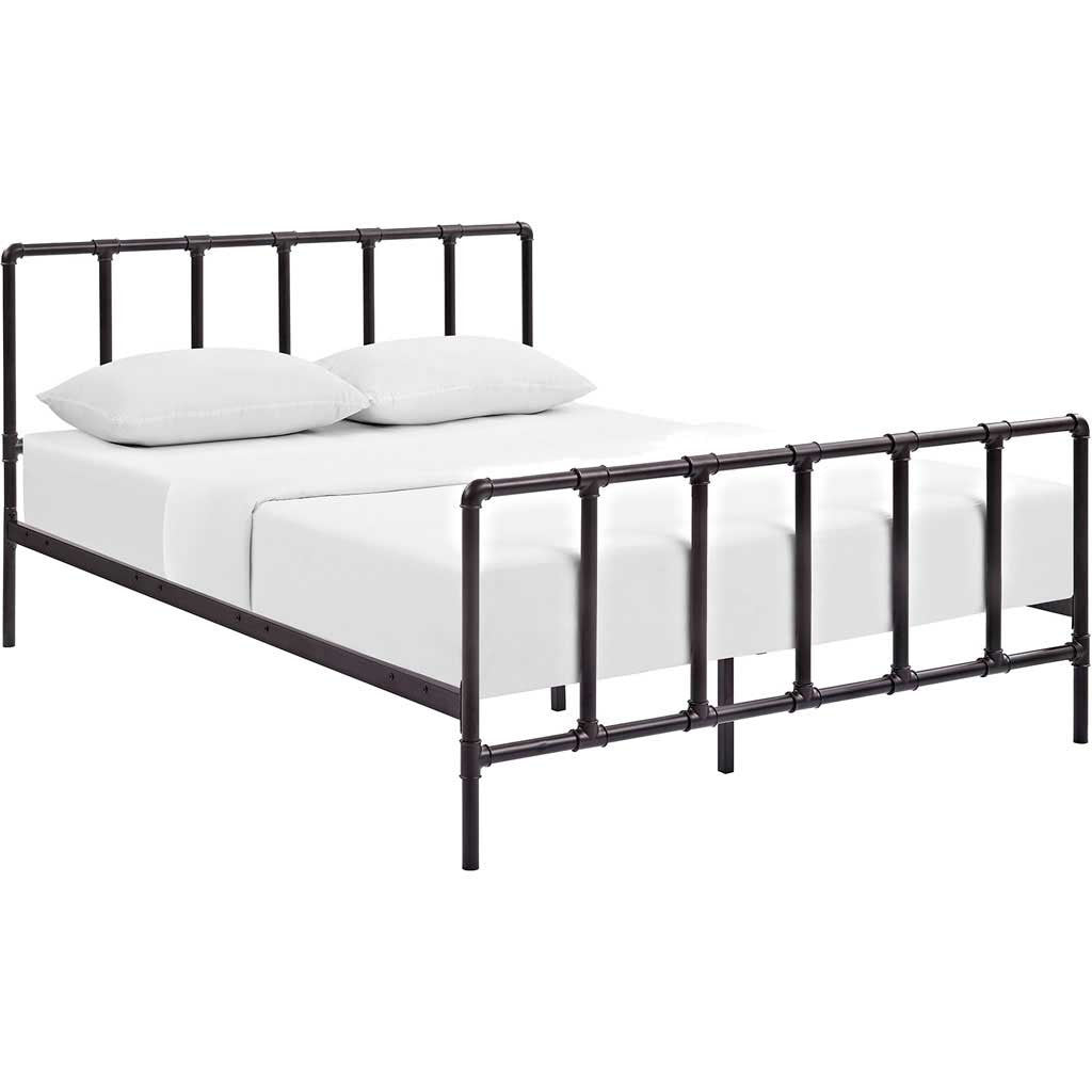 Dickens Stainless Steel Bed Brown