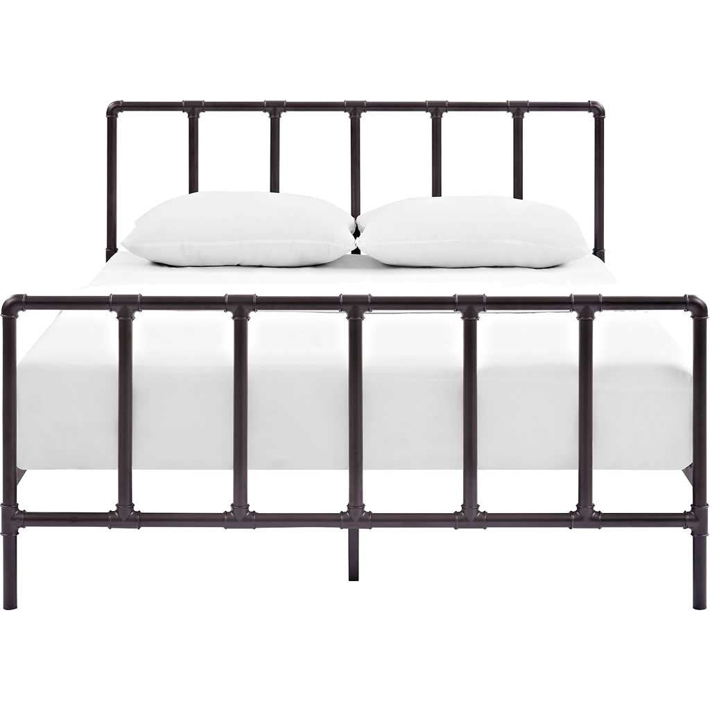 Dickens Stainless Steel Bed Brown