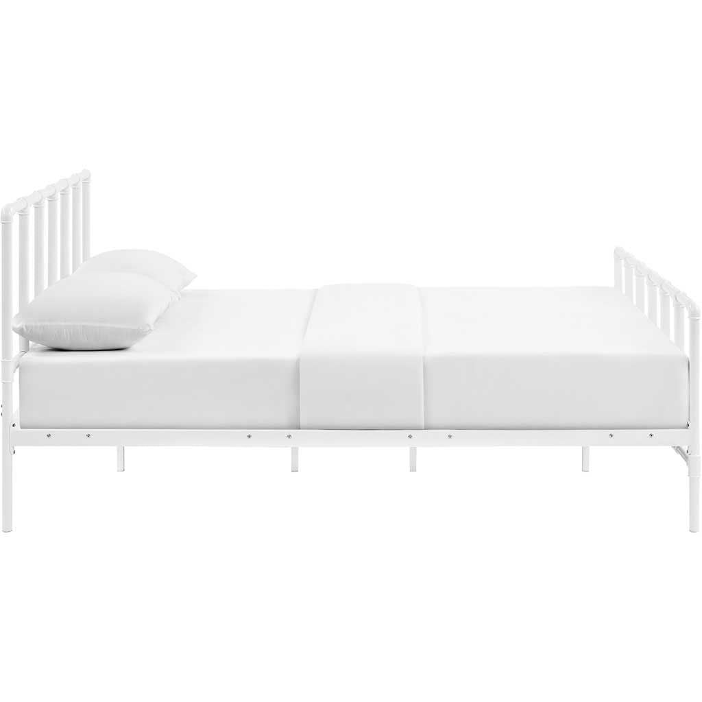 Dickens Stainless Steel Bed White