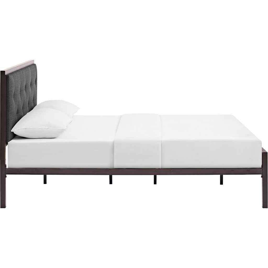 Lendal Fabric Bed Brown/Gray