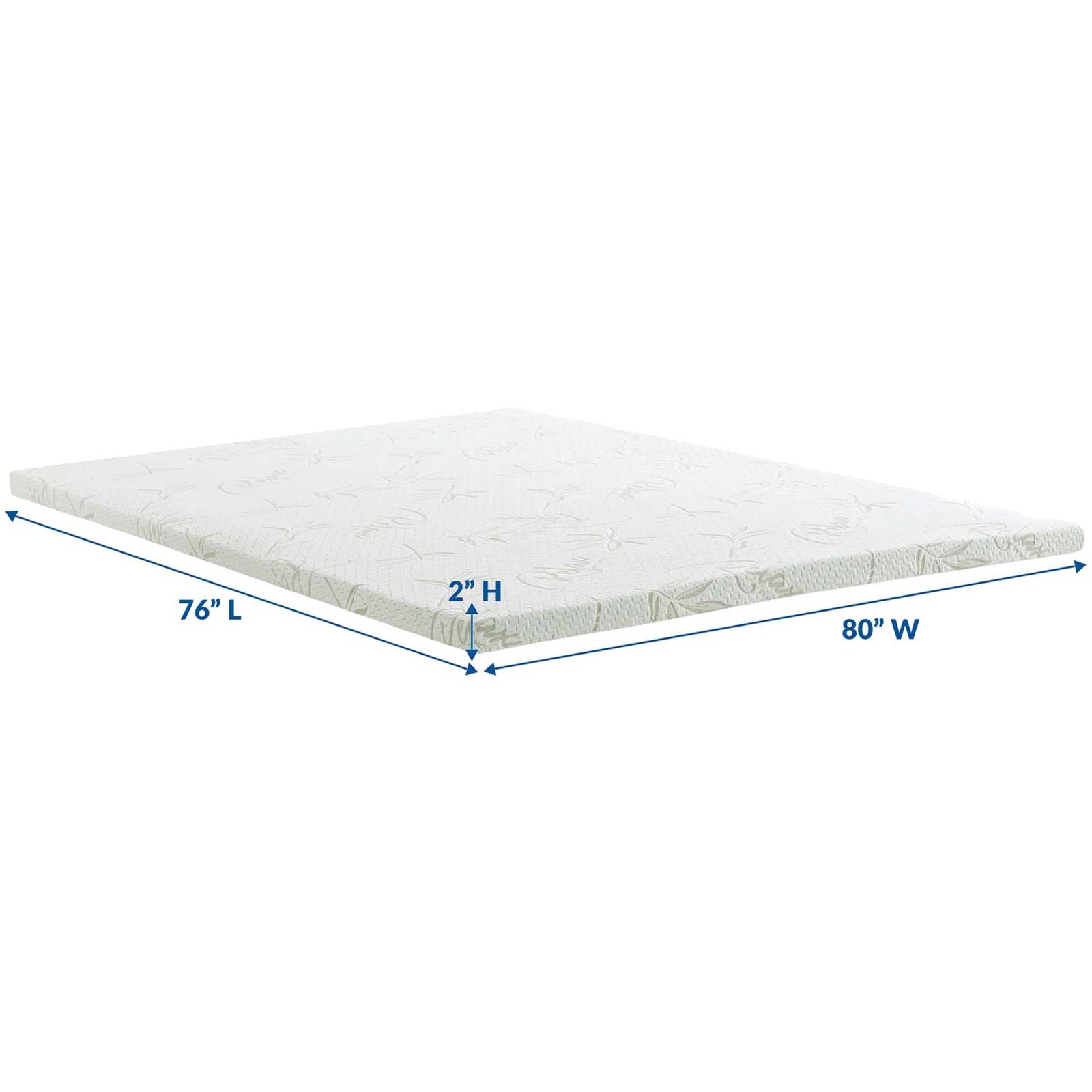 Relax 2" Gel Memory Foam Mattress Topper White