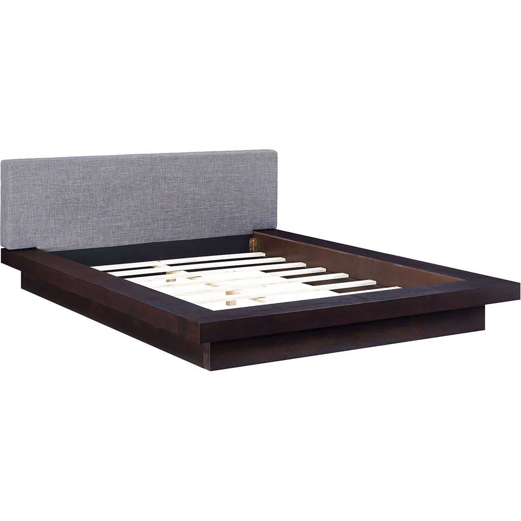Freyja Fabric Platform Bed Cappuccino/Gray