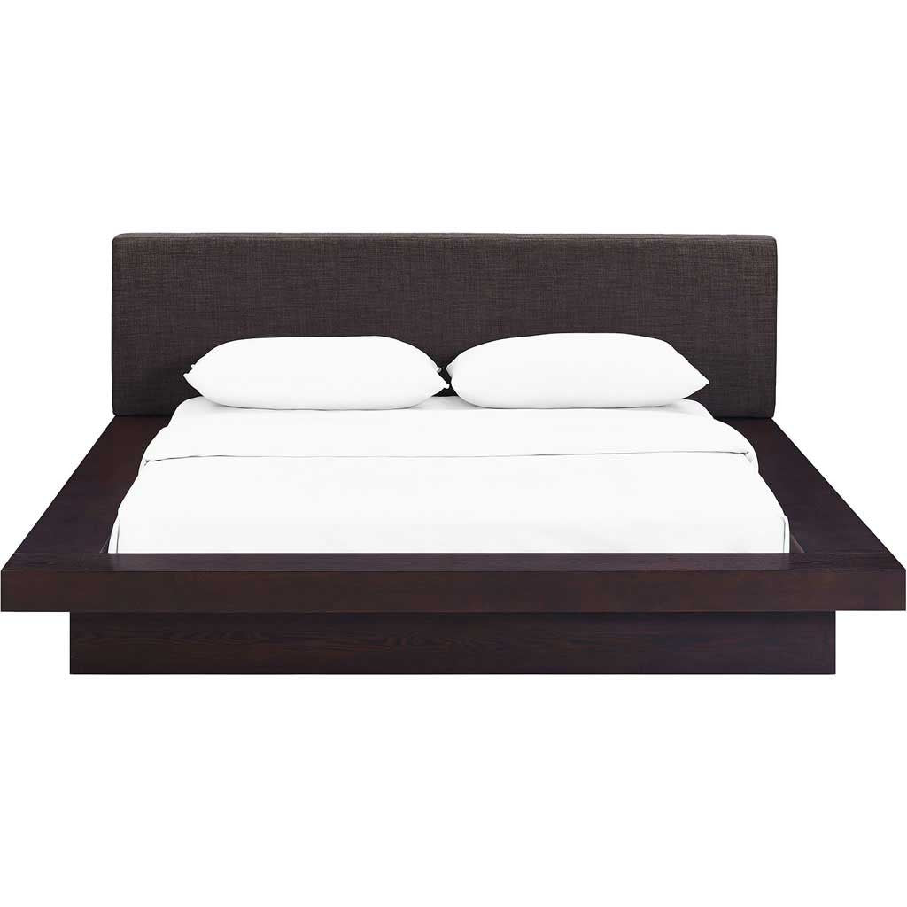Freyja Fabric Platform Bed Cappuccino/Latte