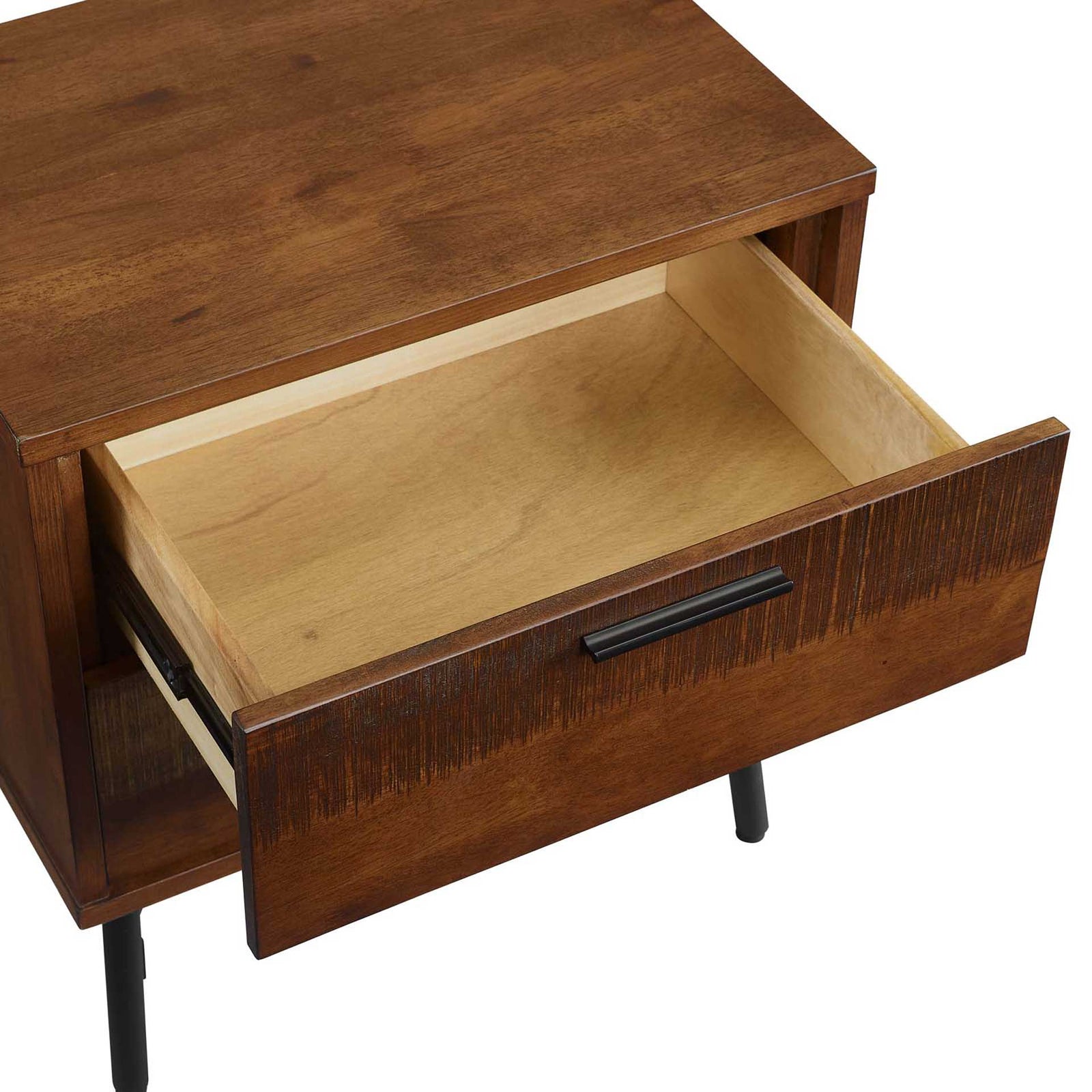 Alamosa Rustic Wood Nightstand Walnut