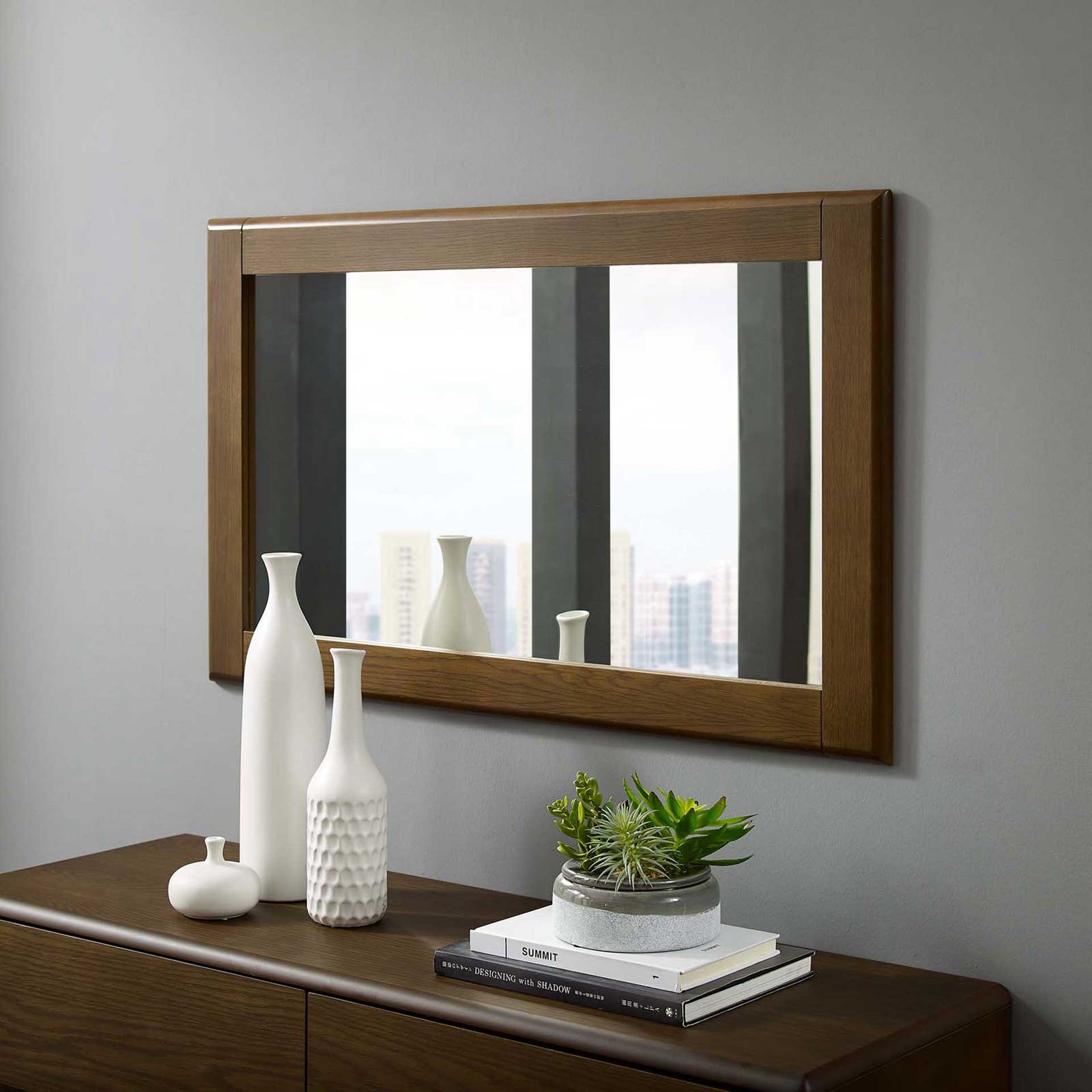 Trevor Wood Frame Mirror Chestnut
