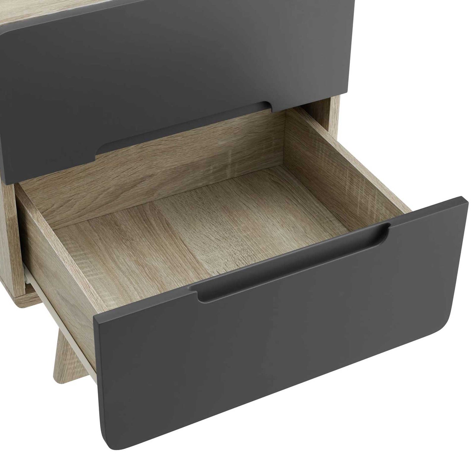 Orion Wood Nightstand Natural Gray