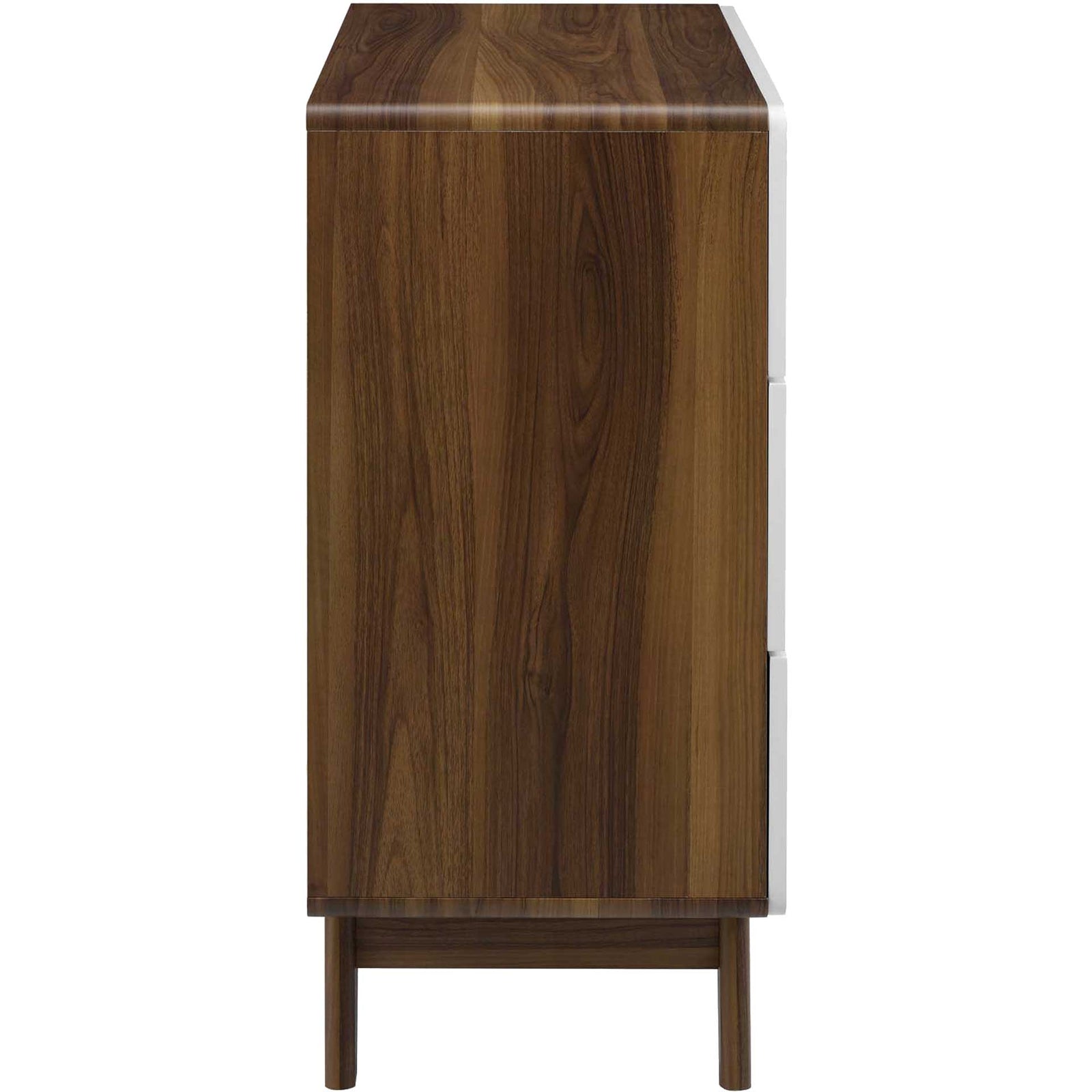 Orion Three-Drawer Chest Walnut/White