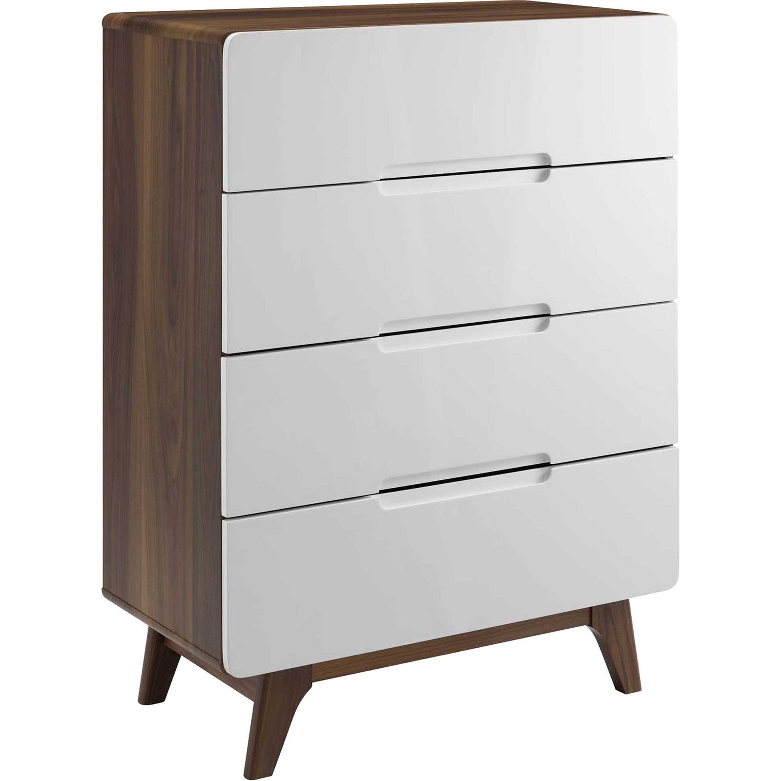 Orion Four-Drawer Chest Walnut/White